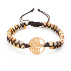 Handcrafted Woven Tree of Life Yoga Bracelet: Embrace Ethnic Style and Retro Charm - Farefe