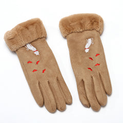 Women's Winter Suede Gloves for Warmth and Style