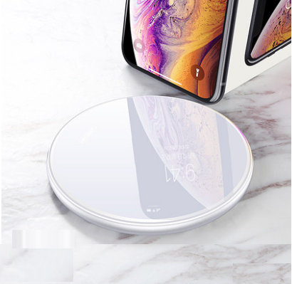 Wireless Charger Mobile Phone Fast Charge Charger - 15W Output Power, Micro USB Interface, Compatible with iPhone Models, Indication Function, Black or White Color options