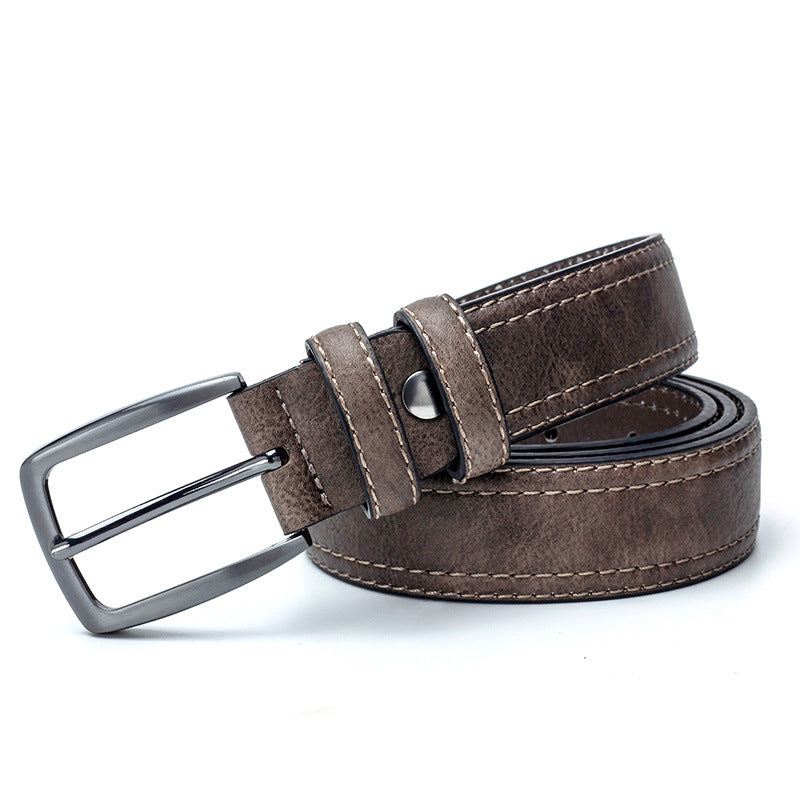 Men Vintage Split Leather Belt - Luxury Designer Belts with Vintage Style - Farefe