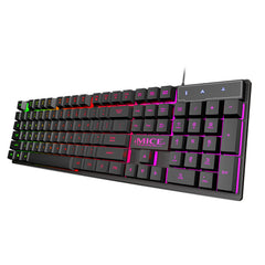 Use USB Wired Illuminated Gaming Keyboard with Three-Color Backlight - AK-600 (104 Keys)