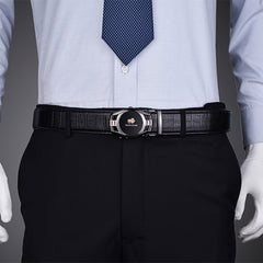 Men's Genuine Leather Belt with Automatic Buckle - Black, Coffee, Gun Color - Sizes: 110cm-130cm