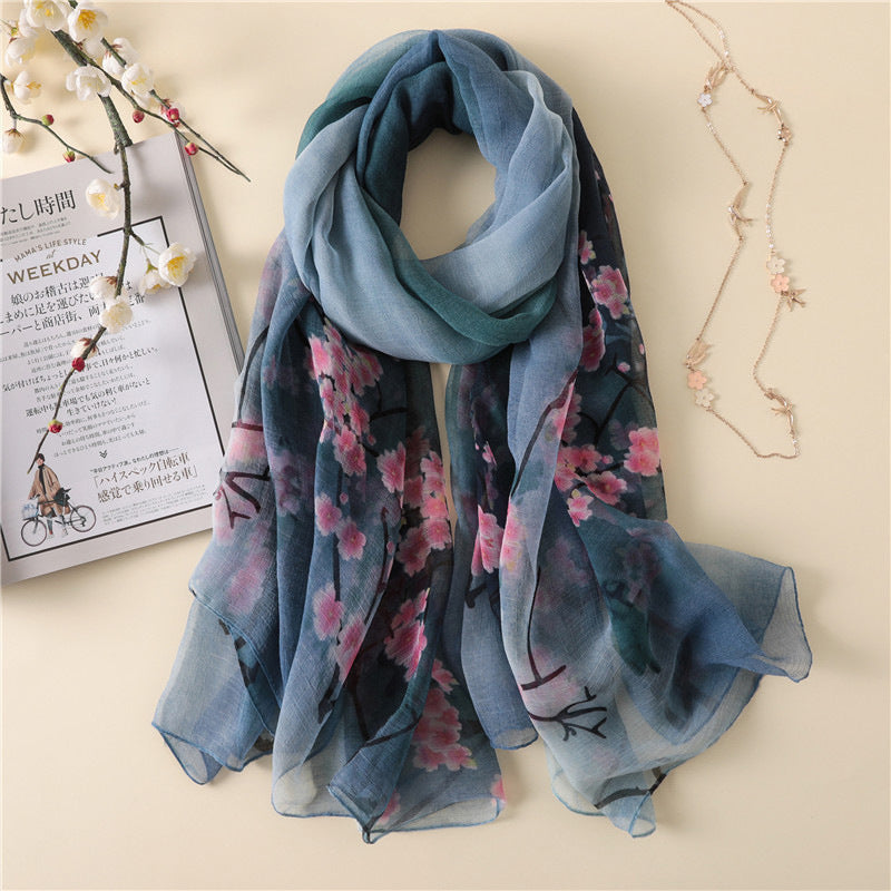 Antique Printed Elegant Scarf for Women - Fashionable and Sun-Protective - Farefe