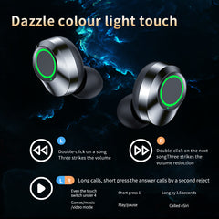 Wireless Bluetooth Headset TWS with LED Display & Noise-Cancelling Mic