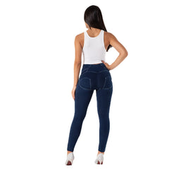 Four Buttons Beautiful Buttocks Women Fitness Jeans