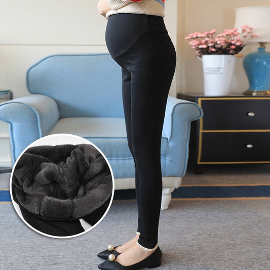 Maternity Leggings Cotton Plus Velvet Thick Stretch Belly Support Pants for Ultimate Comfort and Style