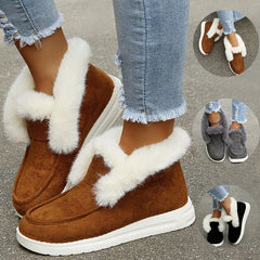 Snow Boots Warm Winter Shoes Plush Fur Ankle Boots for Women