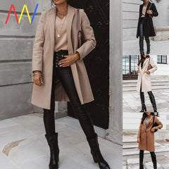 Women's Oversize Bomber - Casual Long Sleeve Lapel Collar Overcoat