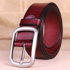 Leather Belt Buckle: Stylish, All-Match, Pure Leather Belt for Men (125cm)