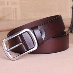 Leather Belt Buckle: Stylish, All-Match, Pure Leather Belt for Men (125cm)