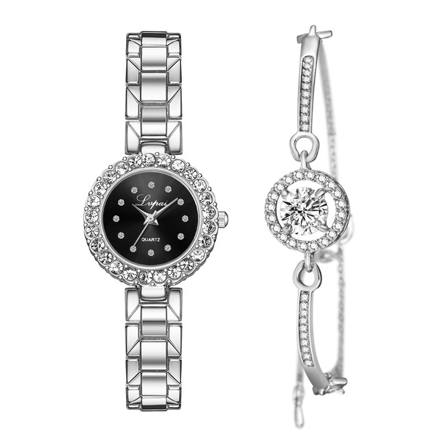 Set of Women's Fashion Quartz Watches: Bangle Clock Bracelet Wrist-Watch with Luxury Design - Farefe