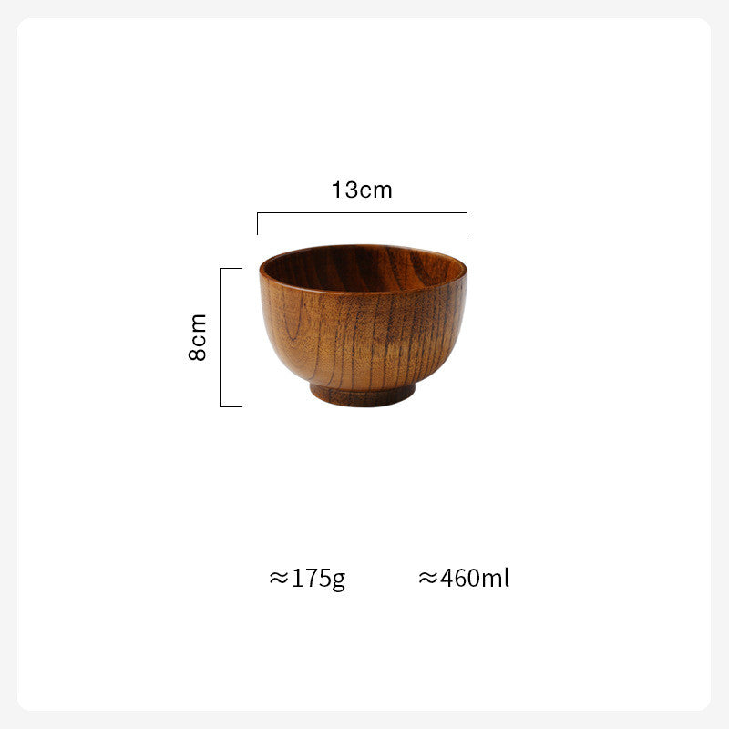Japanese Style Wooden Bowl - Jujube Wood Rice Soup Salad Bowl for Kids - Eco-friendly and Sustainable - 3 Sizes Available - Farefe