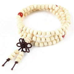 6mm Natural Sandalwood Buddhist Buddha Meditation 108 Bead Bracelet