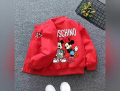 New Spring Kids Cartoon Mickey Minnie Mouse Print Jacket