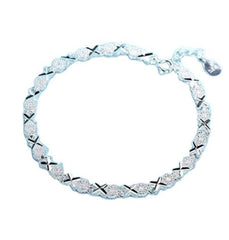 Elegant Zircon Geometric Sterling Silver Bracelet for Wedding and Everyday Glam