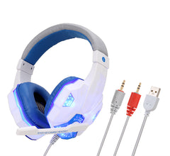 Gaming Headphones with Microphone - Wired Headsets for PC - 3.5mm Plug - Head-mounted Design - Braided Wire - Adjustable Volume+Microphone