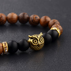 Embrace Nature with this Exotic Frosted Stone Bracelet in Wood Grain Style