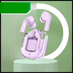 New Mini Transparent Wireless Bluetooth Headset with Digital Display and ENC Noise Reduction - True Wireless Sports Music