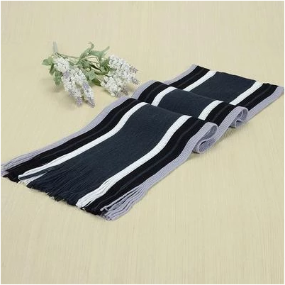 Autumn and Winter Fringed Men's Scarves - Cotton, Solid Color, Warm Pattern Stripe, Suitable for Winter, Spring, Autumn - Red, Purple, Black, White, Coffee - Length 180cm x Width 23cm - Farefe