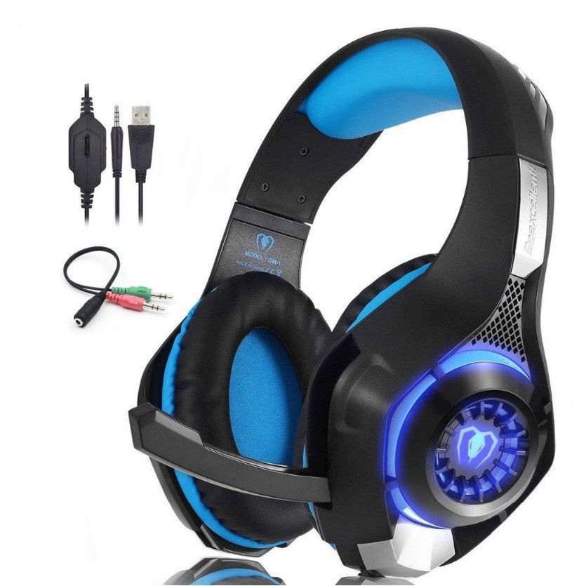 Beexcellent Stereo Gaming Headset Casque Deep Bass Stereo Game Headphone with Mic LED Light for PS4 PC Phone Laptop - Farefe