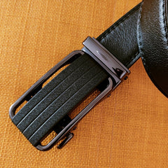 Microfiber Leather Mens Ratchet Belt for Men: Adjustable Size, Slide Buckle