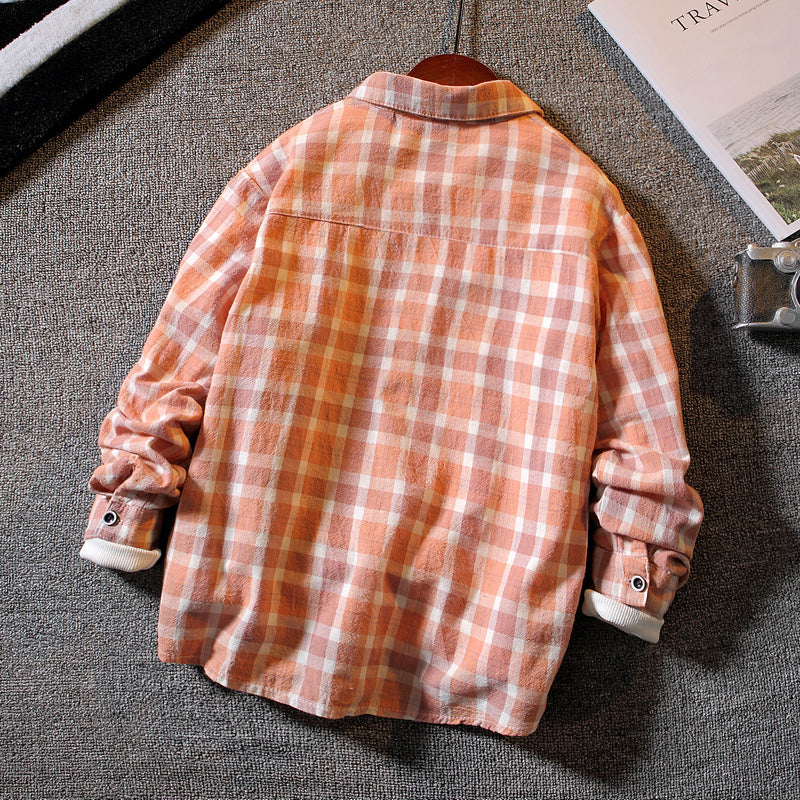 Boys' Plaid Long-sleeved Shirt - Casual, Trendy, and Handsome - Farefe