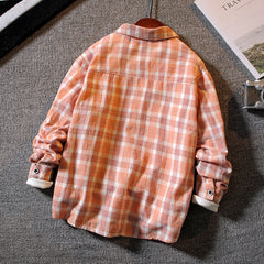 Boys' Plaid Long-sleeved Shirt - Casual, Trendy, and Handsome - Farefe