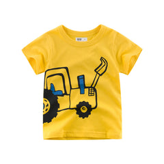 Children's Cute Cartoon Print Short Sleeve T-Shirt in Korean Style - Farefe