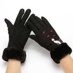 Women's Winter Suede Gloves for Warmth and Style