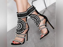 Rhinestone High Heel Sandals