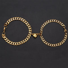 Golden Heart Couple Bracelets - Perfect Pair for You and Your Loved One