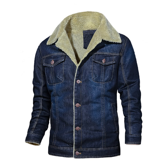 Denim Jacket Fashion Men's Outdoor Coat Warm Winter Cowboy - Farefe
