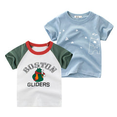 Children's Short Sleeve Korean Style T-Shirt - Non-Hooded - Sizes 90-140 - Multiple Colors