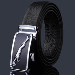 Men's Automatic Belt with Imitation Leather and Rectangular Alloy Buckle - Farefe