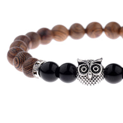 Embrace Nature with this Exotic Frosted Stone Bracelet in Wood Grain Style