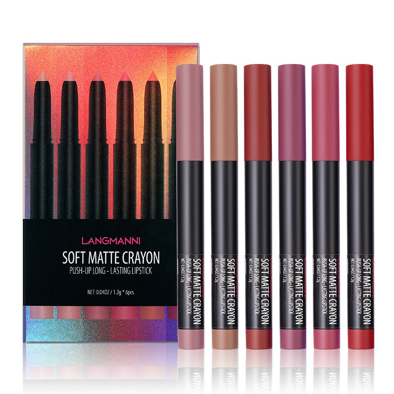 Langmanni Makeup Lipstick Set Of Six Matte Matte Lipsticks Lip Gloss Set - Farefe