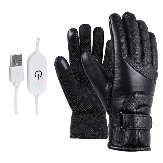 Winter Electric Heated Gloves - Windproof Cycling Warm Heating Touch Screen Skiing Gloves - Farefe