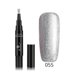 3 In 1 Gel Nail Varnish Pen Glitter One Step Nail Art Gel Polish Hybrid - Farefe