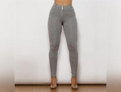 Melody Cotton Bum Lifting Leggings Booty Shaping Gray Push Up Pants Women