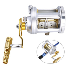 Durable Metal Sea Fishing Drum Reel - Perfect for Trolling, Casting, and Jigging