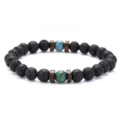 Stylish Black Volcanic Stone Bracelet for Men: Elevate Your Look!