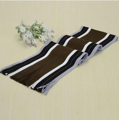 Autumn and Winter Fringed Men's Scarves - Cotton, Solid Color, Warm Pattern Stripe, Suitable for Winter, Spring, Autumn - Red, Purple, Black, White, Coffee - Length 180cm x Width 23cm - Farefe