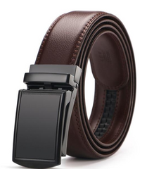 Adjustable Leather Track Belt for Men - Brown, Camel, Maroon, Dark Brown - Farefe