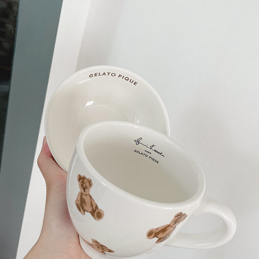 Household Fashion Bear Ceramic Bowls And Tableware
