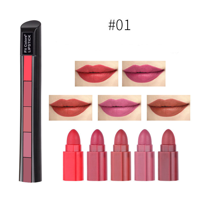 Matte 5-color Lipstick Set - Long Lasting Waterproof Velvet Lip Stick