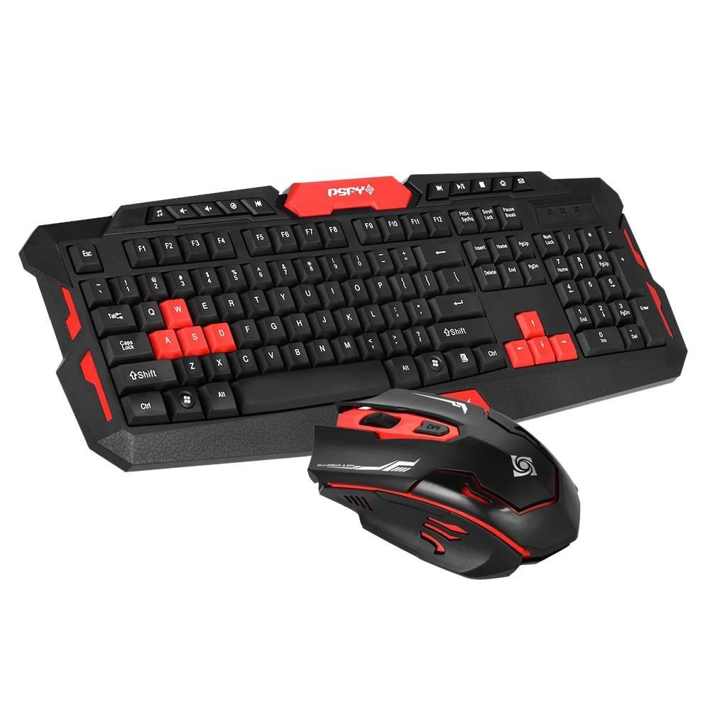 HK8100 2.4G Wireless Gaming Keyboard Mouse Combo: Ergonomics, Waterproof, Optical for PC Laptop Desktop Gamer - Farefe