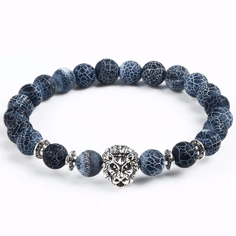 King of the Jungle: Lion Carved Stone Bracelet for Strength and Style - Farefe