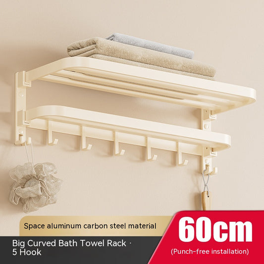 Cream Style Towel Rack with Hook - Bathroom Storage Rack - Farefe