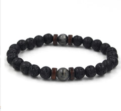 Stylish Black Volcanic Stone Bracelet for Men: Elevate Your Look!