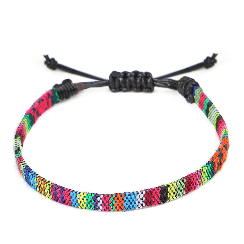 Hand-Woven Rainbow Anklet: Embrace Boho Style with Colorful Charm - Farefe